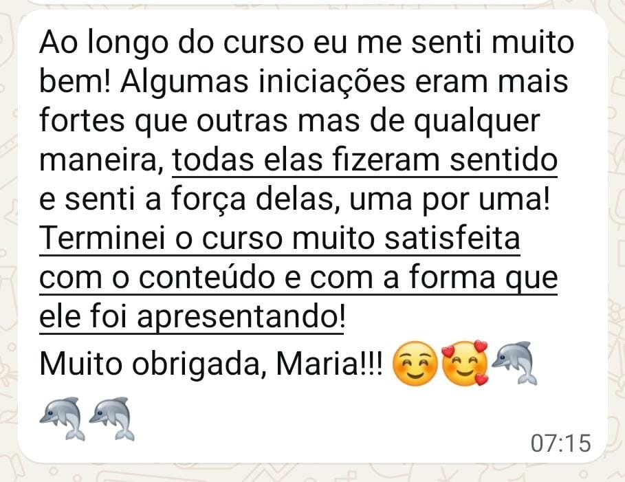 Depoimento 1 de participante do Abertura da Mediunidade, com trechos importantes sublinhados